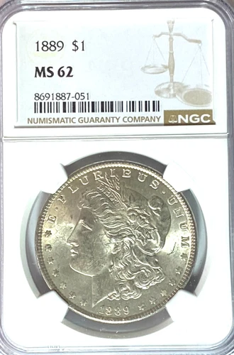 1889 $1 Morgan Silver One Dollar MS62 Philadelphia BU