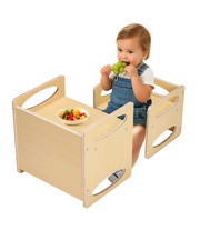 Uimoso Weaning Table and Chair Set Montessori Kids Activity Table and Chair Wood