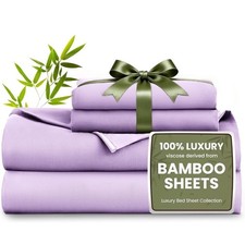 Bamboo Sheet Set Cooling Soft Breathable Hotel Luxury Bedding For Hot Sleepers 