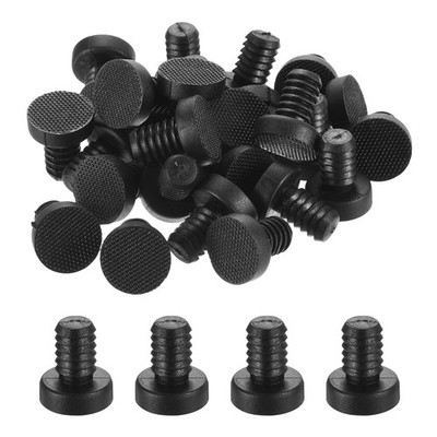 26Pcs 8mm/0.31'' Glass Table Top Bumpers with Stem Fits 1/3Inch Hole, Black