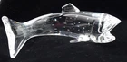 Art Glass STEUBEN, Controlled Bubbles Fishing Open Mouth TROUT Figurine, 7 1/2"