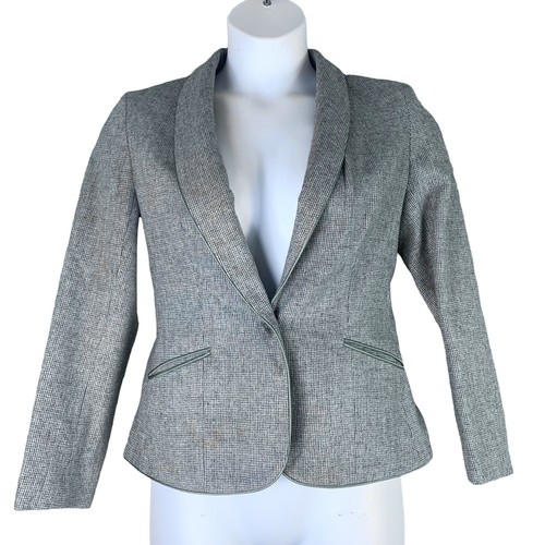 Conjunto de traje falda vintage talla pequeña chaqueta falda gris mezcla de lana Montgomery Ward - Imagen 2 de 7