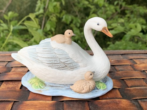 Vintage MAMMA GOOSE Mother & Babies Ducks Swans Home Interior Figurine 4/5❤️sj8j - 第 6/8 張圖片