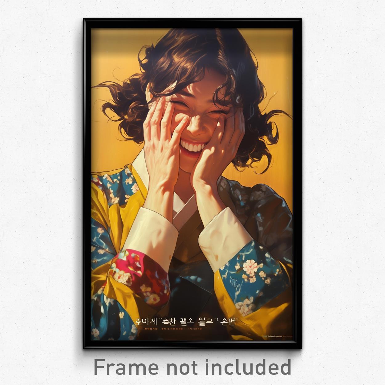 Korean Movie Poster - Woman Feeling Jubilation, Bumpy Juliet Sleeves (Art Print)