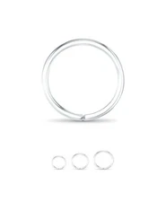 14K White Gold Seamless Continuous Hoop Nose Ring 3/8" 5/16 9/32 1/4 18G 20G 22G