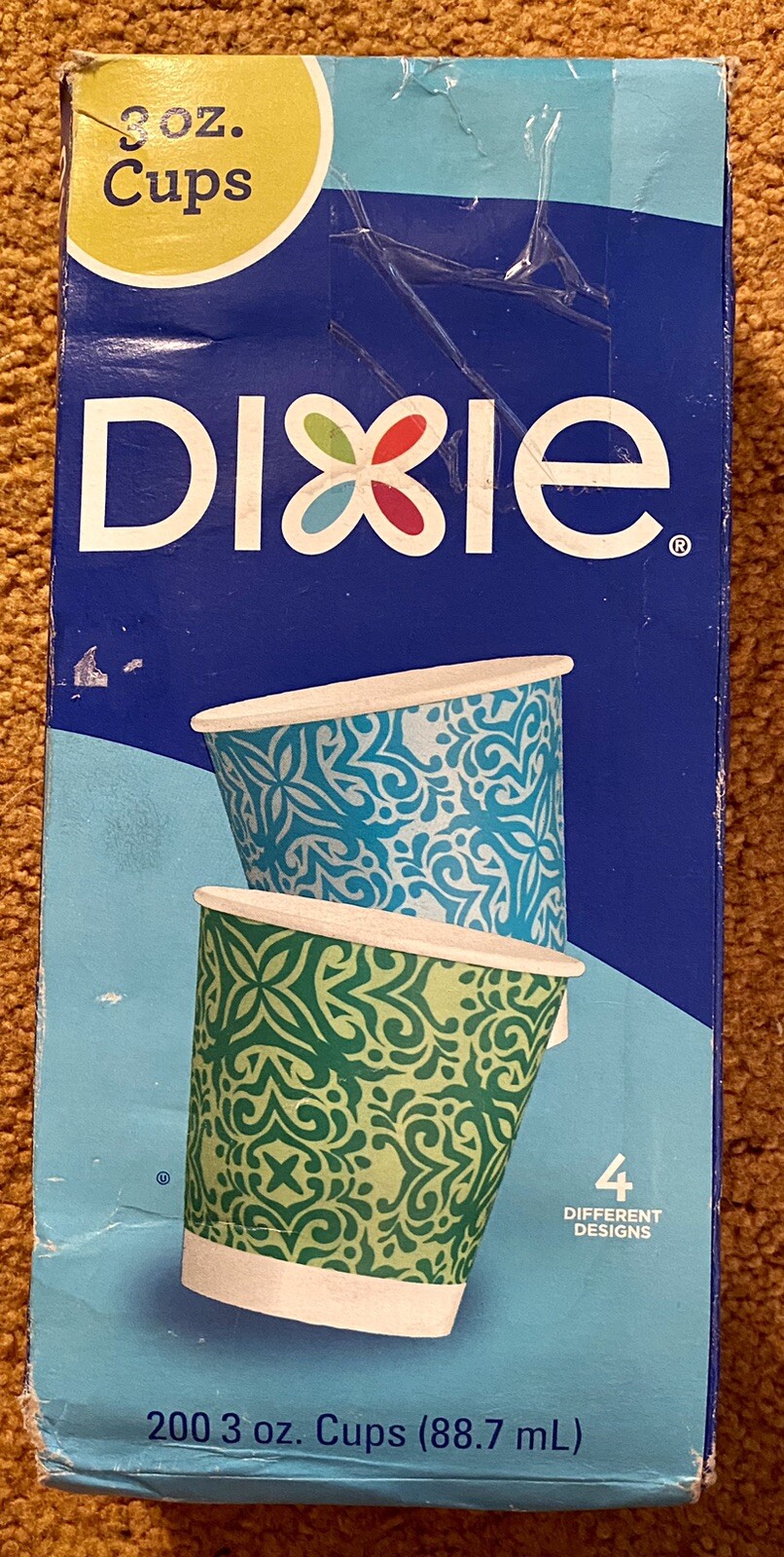Dixie 3 oz Bath Cups 200 Count Disposable Paper Bathroom Blue/Green