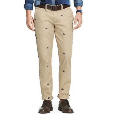 NWT RARE Tommy Hilfiger Khaki Fun Chino Mens Pants Boots