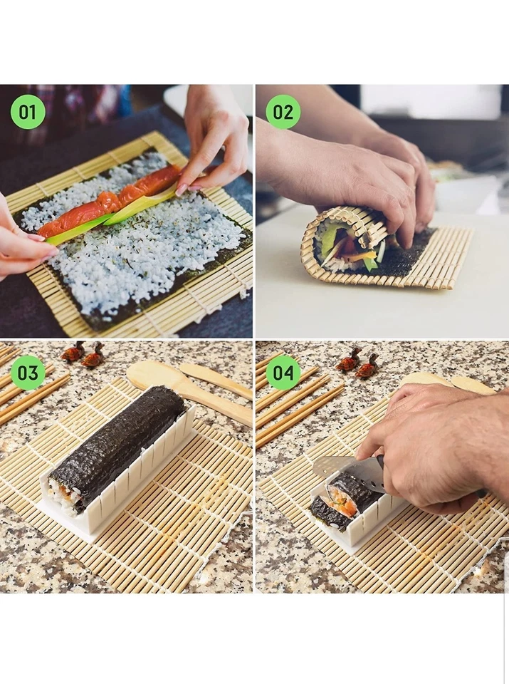 Sushi Maker, All in 1 Easy Sushi Making Kit for Beginners, Sushi Kit with knife - Image 3 of 4