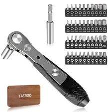 FASTORS Right Angle Screwdriver42 PCS 1/4 Mini Ratchet Set90 Degree Offset Ra...