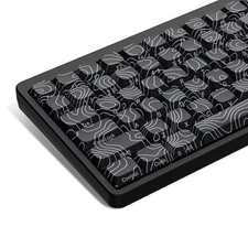 Womier Low Profile keycaps Double Shot PBT keycapsBlack Topographic Keyboard ...