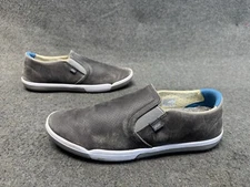 Plae Marten Gray Casual Mens Slip On Leather Sneakers size 10.5 M
