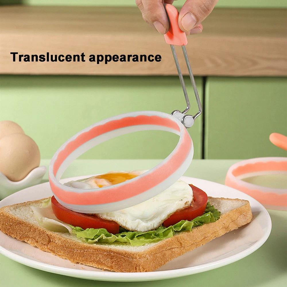 Round Egg Cooker Ring Silicone Egg Circles for Frying Eggs 4 Inches