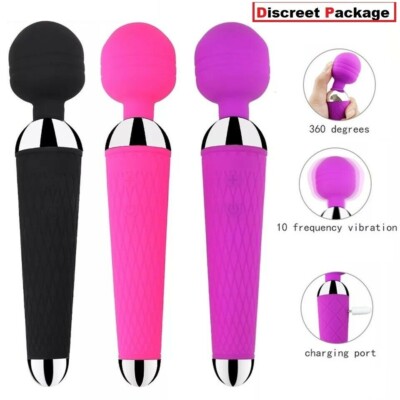 Handheld Massager 20 Speed Wand Vibrating Massage Magic Full Body Therapy Motor
