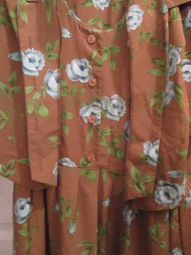 Vintage~Halmode Plus~Ladies Dress~Floral Print on Tan Background~Size 18W~1990's - Picture 4 of 14