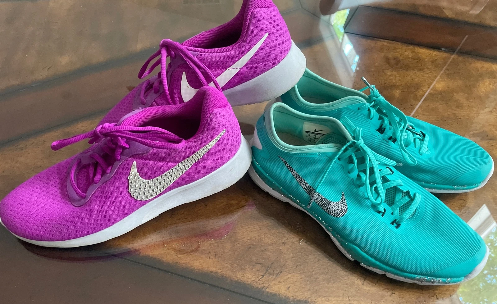 LOT de chaussures de course vertes Nike Flex Supreme TR paillettes 819027 300 Taille 10