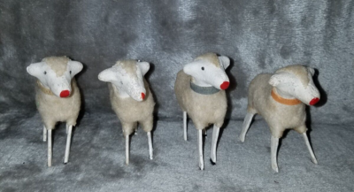 Vintage Lot of 4 Putz Christmas Sheep | eBay