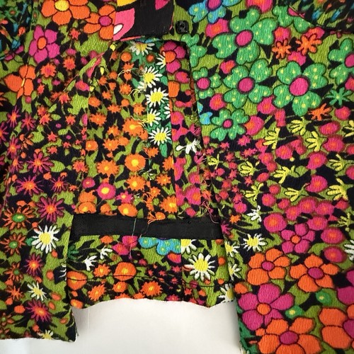 Vintage 60’s - 70’s Suit Set Hippie Floral Size XS Handsewn Original Button Up - Picture 16 of 19