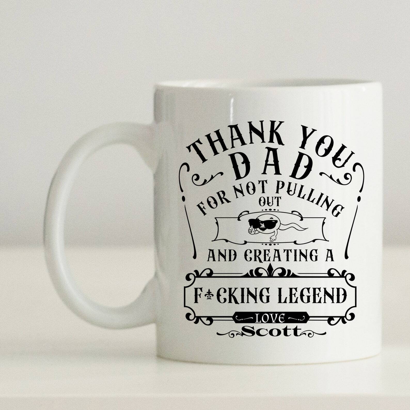 Personalized Funny Dad Coffee Mug From Son Sarcastic Dad Gift From Daughter Dad