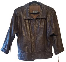 Vintage Gino Di Giorgio By Comint Womans Small Leather Bomber Jacket 80s 90s
