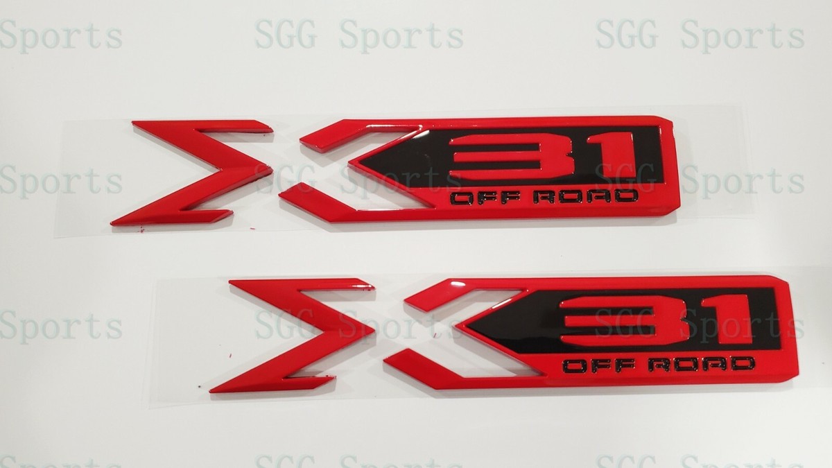 OEM GMC Sierra X31 Off-Road Bed Emblem – Chrome & Red, 2019–2024, 1PC