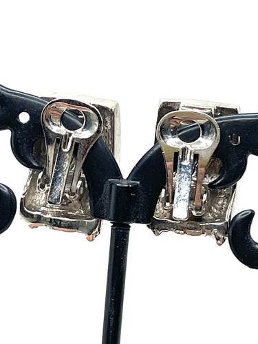Vintage Luxus Designer unsignierte Gold Silber Punkte strukturierte Clip-On Ohrringe - Bild 4 von 6