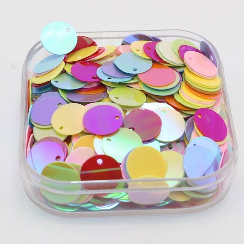 2000 Mixed Color Flat Round loose sequins Paillette Top Hole 10mm sewing Wedding - Picture 2 of 8