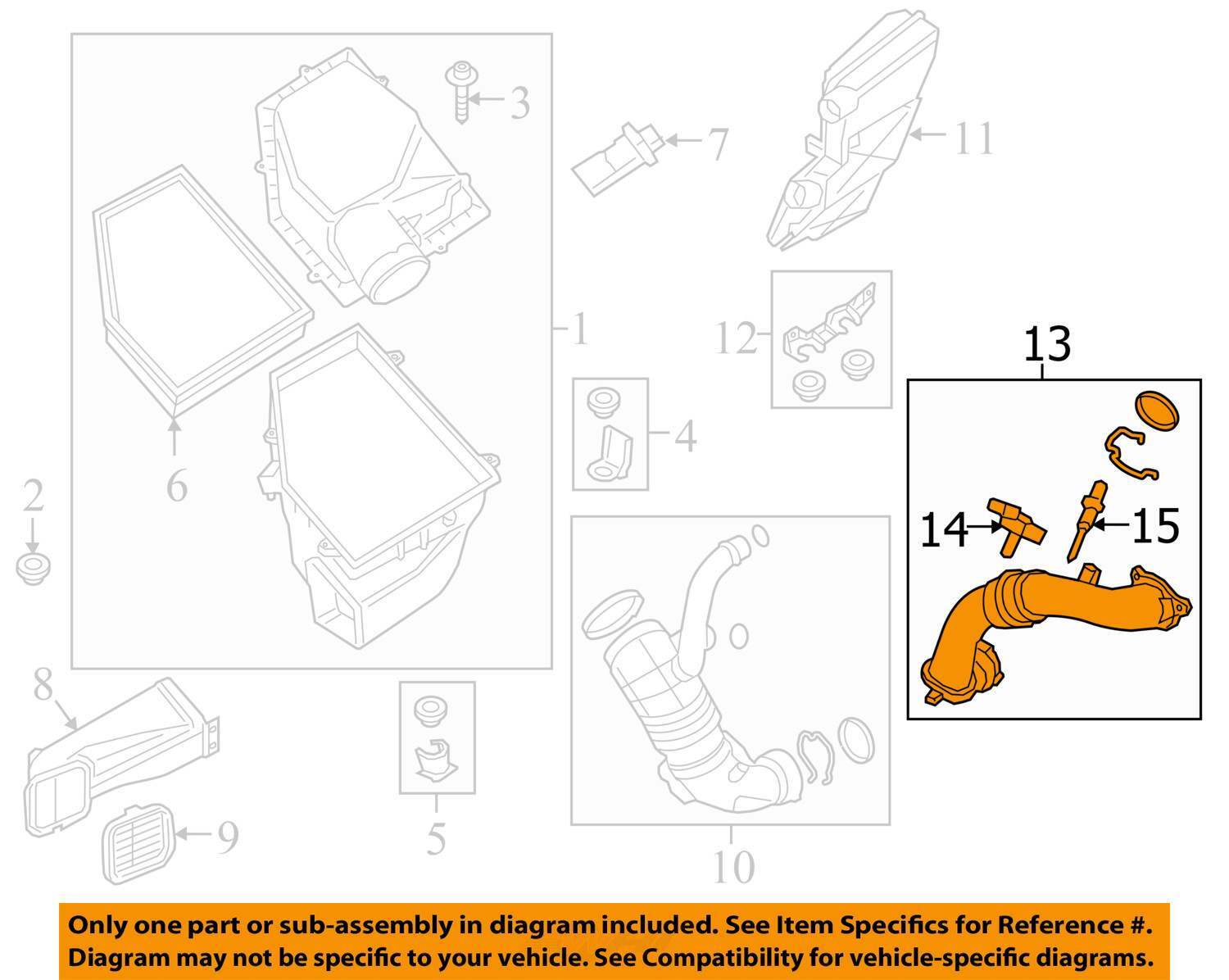16-20 OEM BMW F23 F30 F32 G30 Intercooler Charge Air Induction Pipe Tract B58