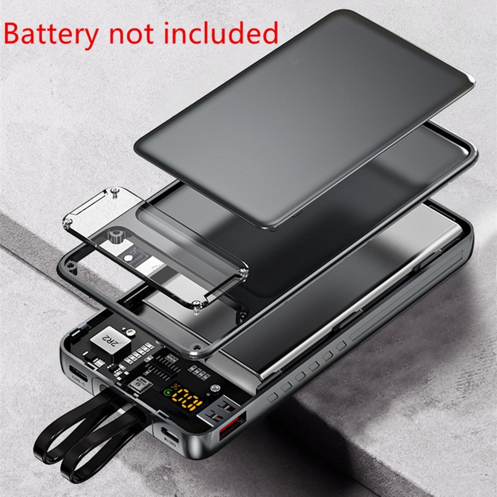 DIY LCD Display Power Bank Case Kit for 22.5W 1260110 Battery Cover Shell