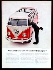 Volkswagen Bus Station Wagon Original 1961 Vintage Print Ad