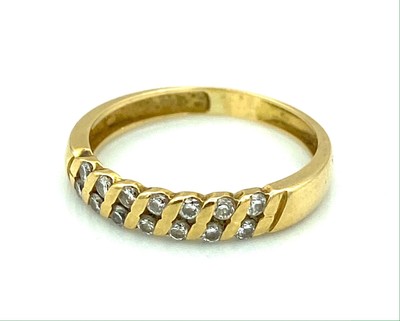 Bague Alliance Or 18 Carats Avec Diamants - Élégante, 0,28 Ct, 2,08 G - Style éternité