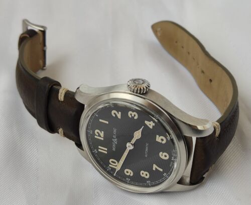 MONTBLANC 1858 Automatic Watch MINT Condition Collectable Original Leather Strap - Picture 13 of 21