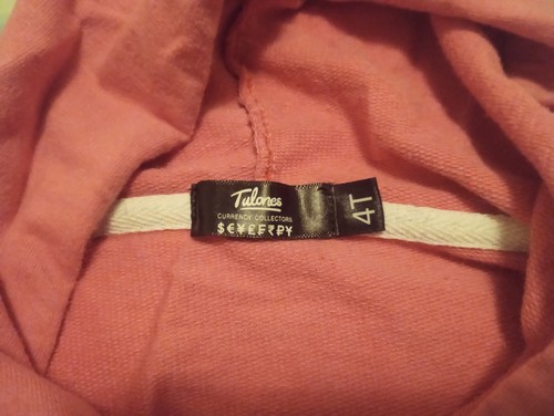 Girls Pink Tulones Pull Over Hoodie 4T With Pocket - Picture 5 of 6