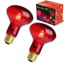 Reptile Red Heat Lamp Bulb 100 W Infrared Basking Spot Light Breaded 2 Pack NEW