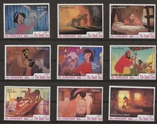 Disney 1992 St Vincent - The Small One (Short Films) Complete Set of 9 - MNH