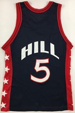 USA Dream Team 1996 #5 Grant Hill Olympic basketball Champion jersey NBA navy M