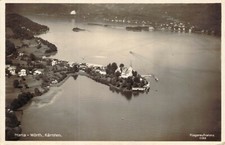 Vtg RPPC Austria Maria Worth Karnten Scenic Aerial Panorama 1932 Photo Postcard