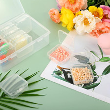 Small Clear Plastic Storage Container Organizer Boxes with Hinged Lid 12 PCS