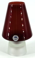 Per L&uuml;tken for Holmegaard. A rare 16 cm "Hygge" lamps for candles in red