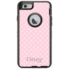 OtterBox Defender for iPhone / Samsung Galaxy - Pink  White Polka Dot Pattern