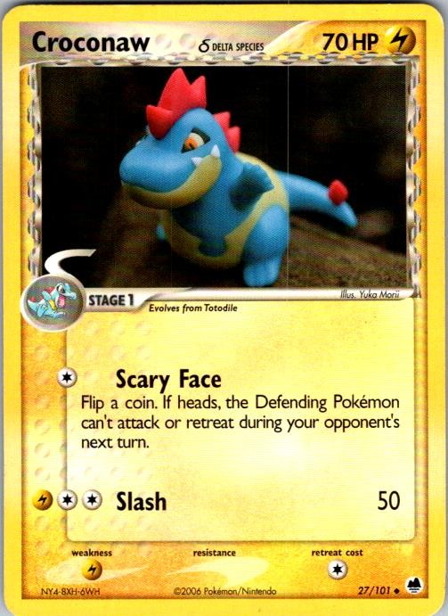 Croconaw 27/101 Uncommon Dragon Frontiers Pokemon Lightly Played