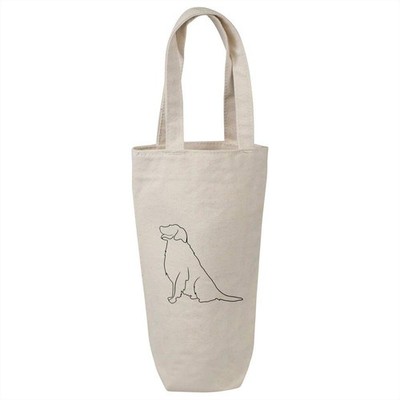 ''Sitting Dog Line Art'' Baumwolle Weinflasche Geschenk/Reisetasche (BL00043707)