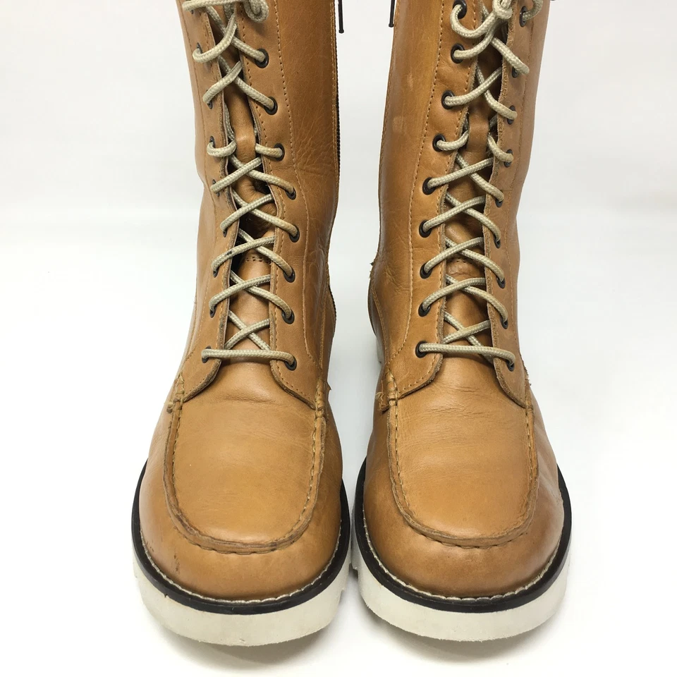 Sanita боя ботинки ботинок туфли женщин размер 8 США 39 ЕС желтовато-коричневый кожаный молнии - Изображение 4 из 4
