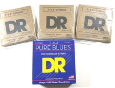 DR Electric Guitar Strings 3 Sets Pure Blues Vintage Pure Nickel 10-46