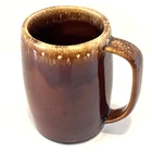 Vintage Hull USA Brown Drip Glaze Ceramic Mug Coffee Cup Stein Rustic Pottery