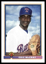 Eric McCray 1991 Bowman #281 Texas Rangers MLB READ FREE SHIPPING AutographDen