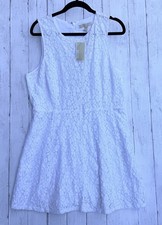 Michael Kors Women's Size 14 White  Floral Lace Fully Lined Sleeveless Dress New
