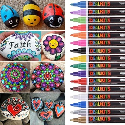 Acrylstifte Set 16 Farben Permanent Marker Wasserfest