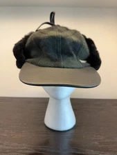 Woorich Hat Men Large Green Plaid Stormy Kromer Retro Ear Flaps Made in USA