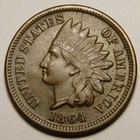 1864 Bronze Indian Head Cent EF-AU  "As Pictured- Not Cleaned"