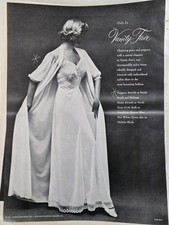 1954 Women's Vanity Fair Gown Peignoir Vintage Lingerie Fashion ad